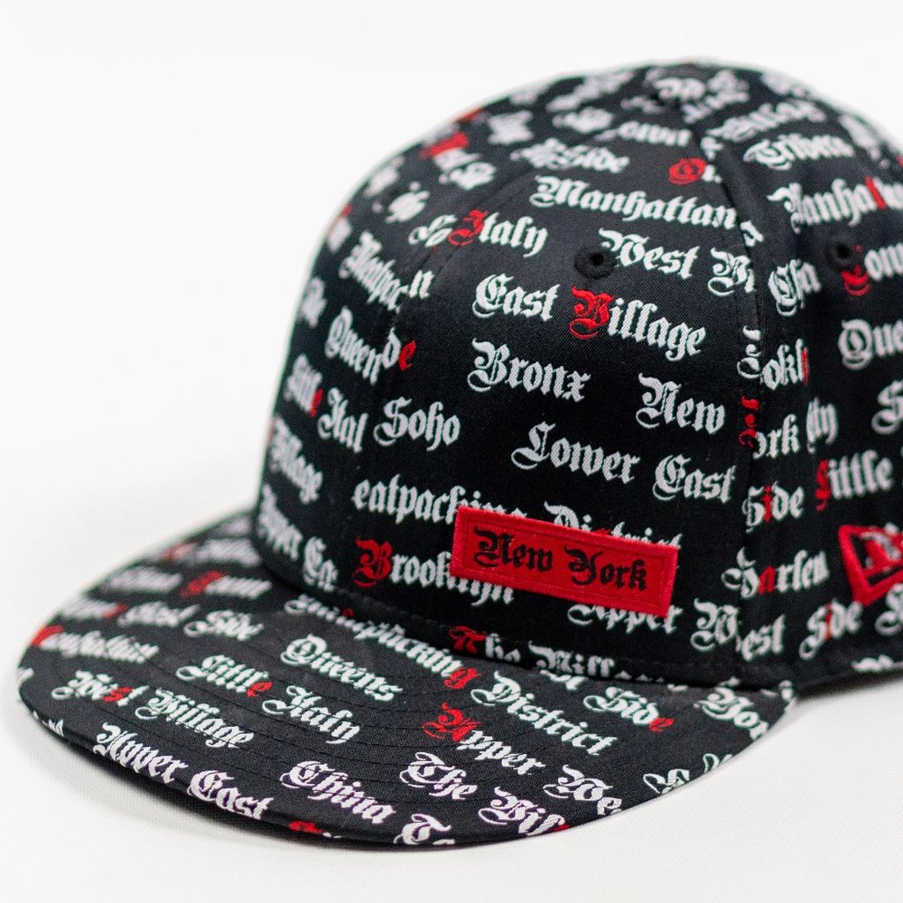 Black New Era Cap with New York Districts  7 1/4''